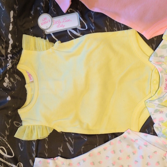 Little Lass 5 PC Multicolor Floral Dress w/Yellow Ruffle/4 Bodysuit 3/6 M - Picture 9 of 12